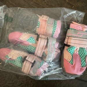 Pink and Green pet shoes